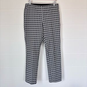 Zara Skinny Side Zip Trouser Geometric Mid Rise Pants Size Medium